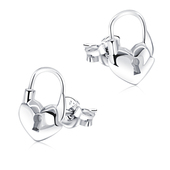 Beautiful Heart Lock Silver Stud Earring STS-5166